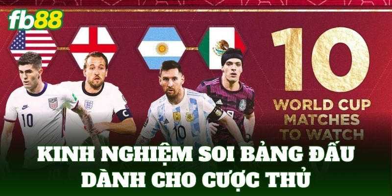 Kinh nghiệm soi bảng đấu dành cho cược thủ