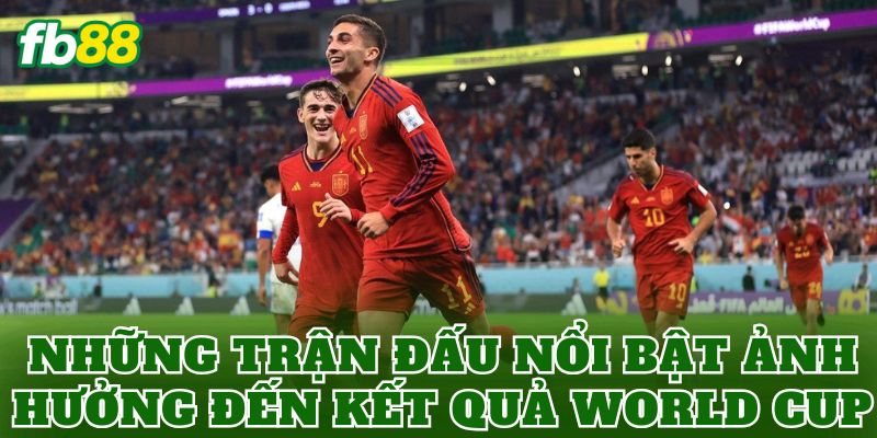 Những trận đấu nổi bật ảnh hưởng đến kết quả World Cup